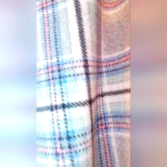 Juniors Large Cuddle Duds Purple, Blue, White & Black Plaid Pajamas, super soft! - Picture 4 of 4